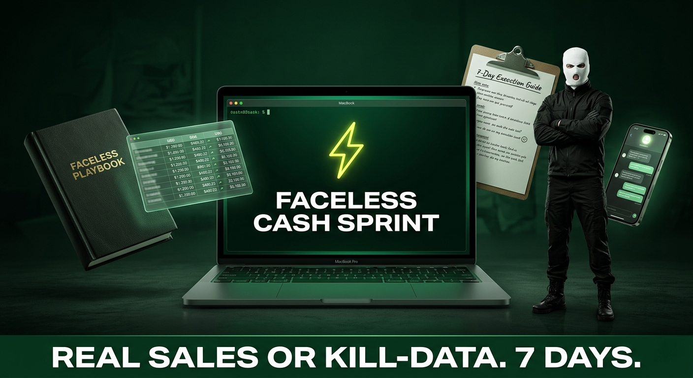 Faceless Cash Sprint - Real Sales or Kill-Data in 7 Days